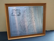 Vintage Nottinghamshire Map Robt Morden Stainless Steel Framed Omicways England