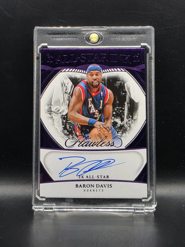 2024-25 Panini Flawless Baron Davis All Star Ink Amethyst Auto /3 Hornets - Afbeelding 1 van 2