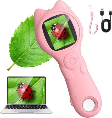 Kids Microscope Handheld, Autofocus 500X 1080P Microscope for Kids Digital, Mini