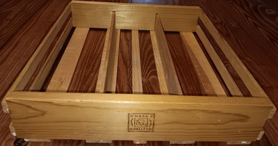 #ad #ad Napa Valley Cassette Storage Rack Three Row Wood Crate Holder Holds 60 Tapes $29.95