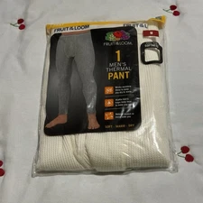Fruit of Loom Men's Waffle Thermal Pant Medium Natural - Base Bottoms Underwear