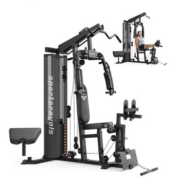 Sportsroyals Home Gym Equipment 150LBS Weight Stack Full Body Workout