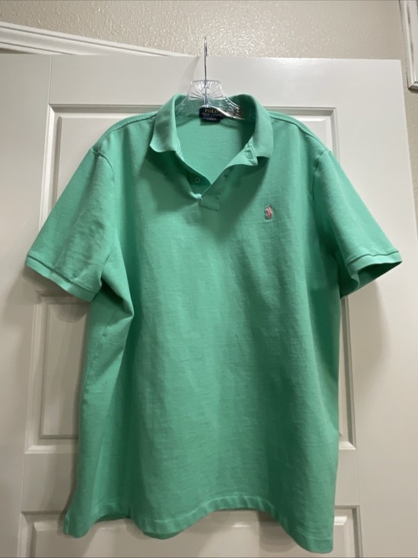 POLO RALPH LAUREN MEN’S CLASSIC FIT SHORT SLEEVE GREEN POLO SHIRT SIZE XLG
