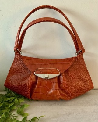 FURLA BRERA CROC PRINT BAG DEEP RUST/ORANGE | eBay