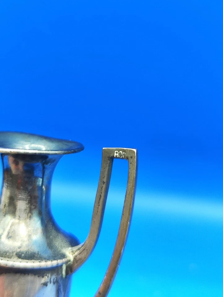 Antica Piccola Anfora D'epoca Liberty In Argento 800 Old Silver Nobiliare  - Immagine 4 di 4