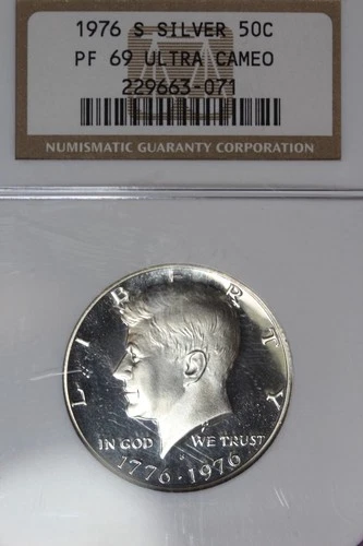 1976 S NGC PF69 ULTRA CAMEO KENNEDY SILVER HALF DOLLAR #B51887
