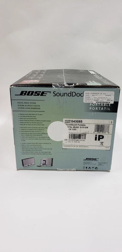 Bose SoundDock Portable Digital Music System Black Silver 043085 NEW - Image 4 of 4