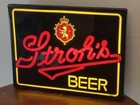 Vintage Strohs Beer Light Up Sign Faux Neon 16x20 Man Cave Home Bar WORKS (Read)