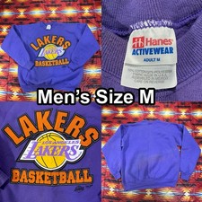 Vintage NBA LA Lakers Purple Crewneck Sweater Men  s Medium Hanes Activewear