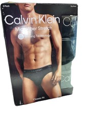 Calvin Klein Microfiber Stretch Hip Briefs Classic Fit 3 Pack Size S Open Box