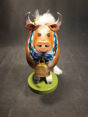 Kathe Wohlfahrt Duftl  Cow   Hand Painted Wooden Incense Smoker