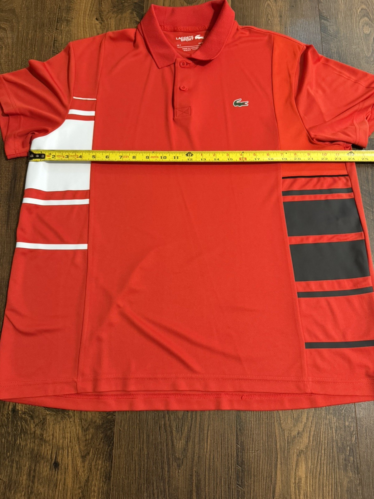 Lacoste Color Black Red White Sport Men's Polo Short Sleeve Shirt Size 2XL thumbnail 8