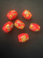 6 Glass Beads - Millefiori Handmade beads 25mm B1464