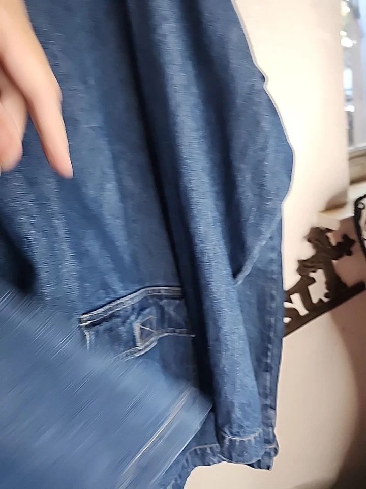 复古 Blassport 牛仔连帽全拉链编舞夹克女式 3X — 第 4/4 张图片