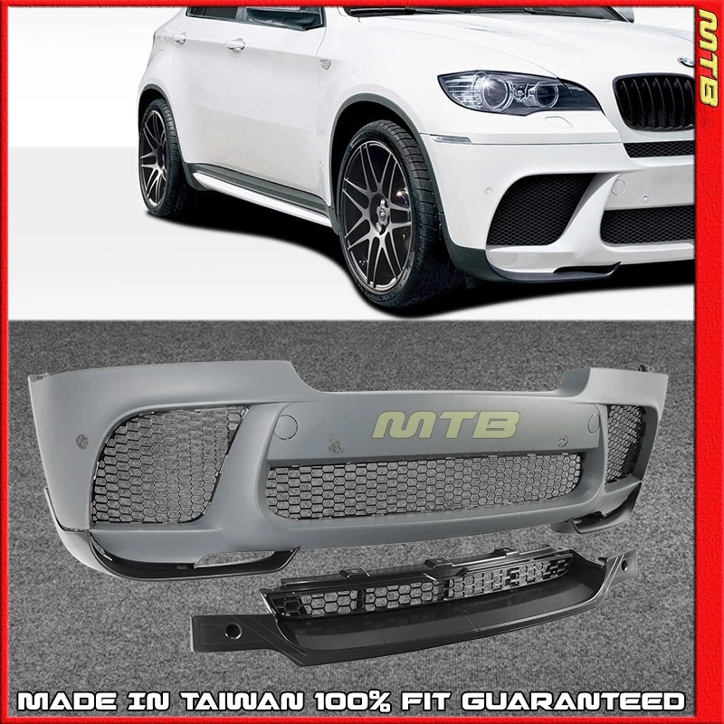 Parachoques delantero conversión X6-M con divisor de rendimiento para BMW X6 E71 2008-2014 Foto 4 de 4