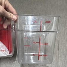8 QT / 7.5L Square Plastic Food Storage Container Lid with Red Lid