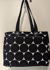 Thirty One Suite Success Tote 821A Big Dot White with Black Dots Exclusive NWOT