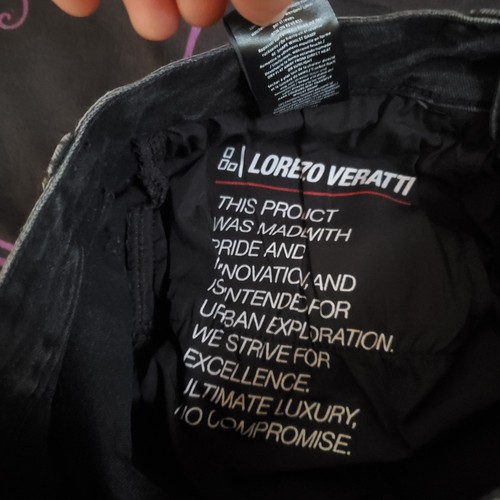 Jeans Lorenzo Veratti uomo denim effetto invecchiato vita media logo elasticizzato taglia 28 nero - Foto 17 di 18