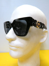 Gafas de sol VERSACE marco negro gris oscuro lentes 4409 GB1/87 mujeres NUEVAS $415