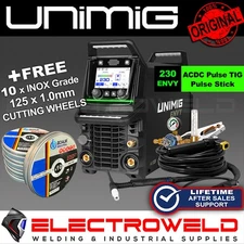 UNIMIG ENVY 230 AC/DC Tig Stick MMA Welder + T2 Gun Torch Machine ACDC U11024