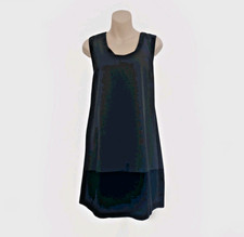 MOSSIMO Black Evening Party Knee-length Dress w/Velvet Trim size M - 12 14 UK