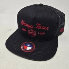 Hooey LONE STAR Always texan Black snapback Trucker Hat Western NEW