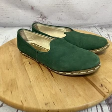 Sabah Shoes Womens Size 38/ 7.5 Seneca Green nubuck slip-on shoes