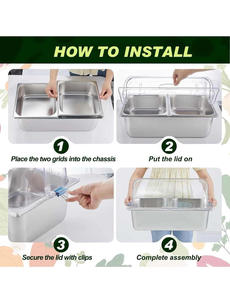 Tessco for you 1 Set Countertop Chiled Ice Food Serving Display Container Sta... - Image 3 of 4