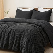 Ultra Soft Waffle Weave Comforter Set Queen Size, 3 Pieces Lightweight