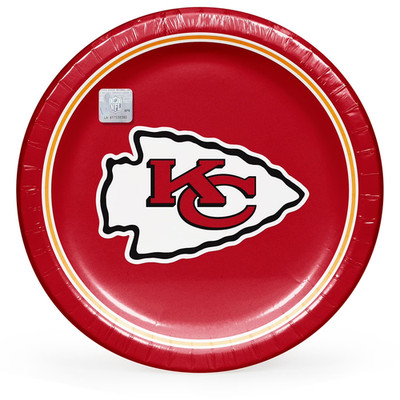 Kansas City Chiefs NFL Paper Plates 10'' 85ct Party Tailgate Supplies