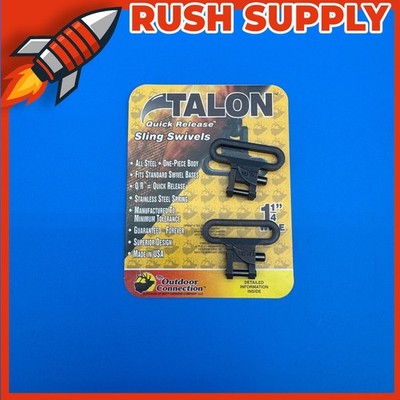New Outdoor Connection Oxide Finish Talon Q/R Sling Swivels 1.25'' Opening Black
