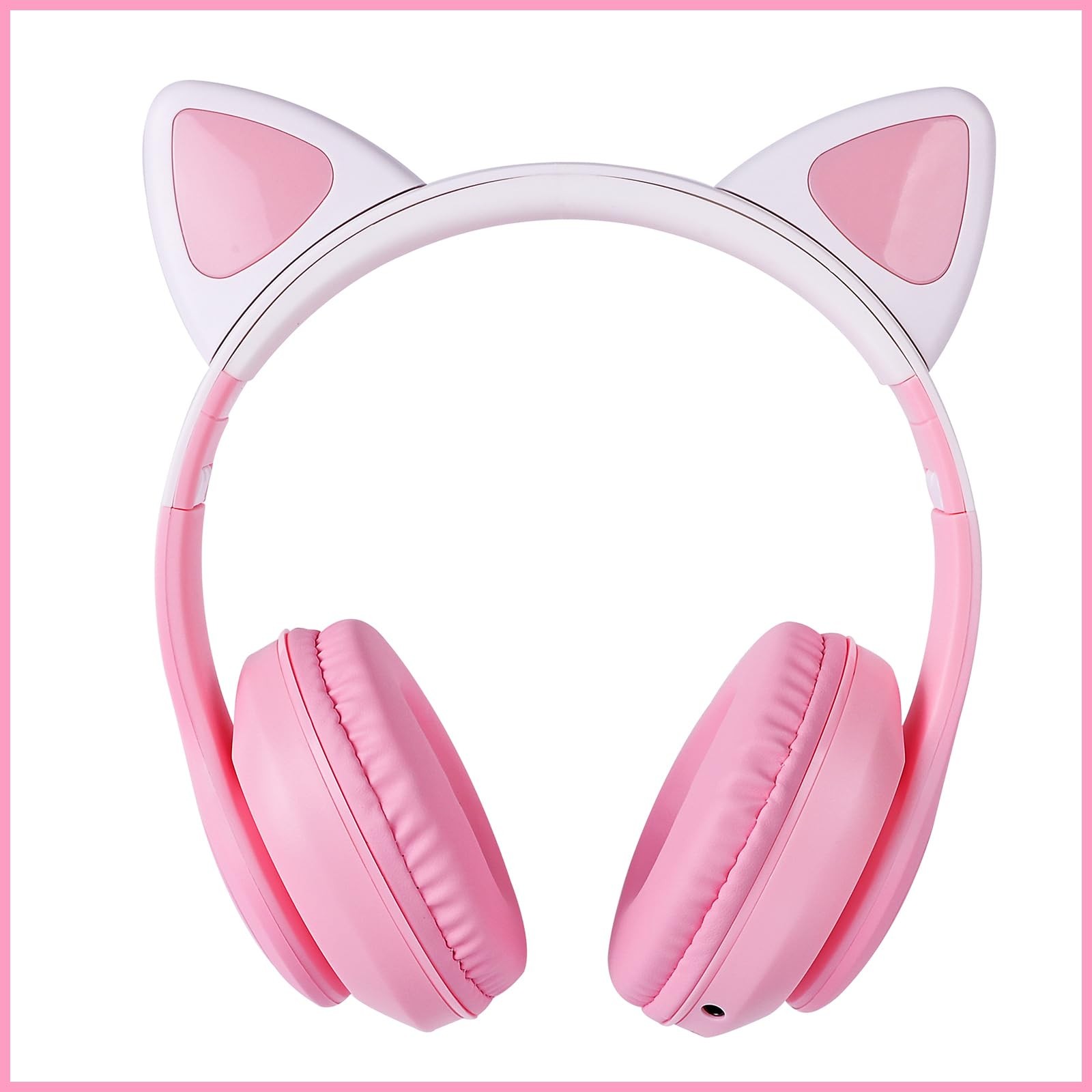HOYJACY Cat Ear Kids Bluetooth Headphones for Girls Children Teens, LED Light...