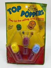 Vintage 1971 Imperial Top Poppers Monster Head Novelty Toys - Unused