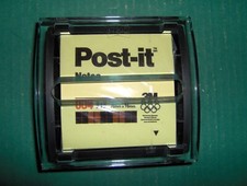 Post-it Pop-up Notes Dispenser Clear Top Black Weighted Base Desktop Sticky Pad