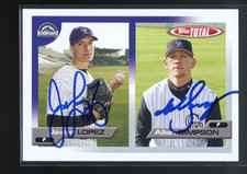 2005 Topps Total JAVIER LOPEZ ALLAN SIMPSON Signed Card autograph auto ROCKIES