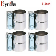 4pcs 3 Inch Lap Joint Exhaust Band Clamp Muffler Sleeve Coupler Stainless Steel
