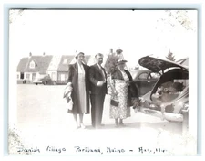 1940 Danish Village Portland ME, Maine Portrait Woman Man Vintage Snap Shot
