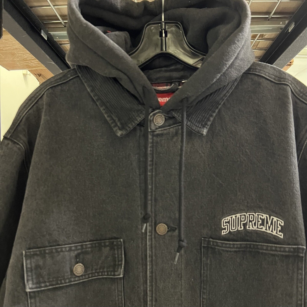 ジャケット・アウター Supreme Denim Chore Coat Olive XL Supreme Denim Chore Trucker Jacket Black Mint Stripe 3colors