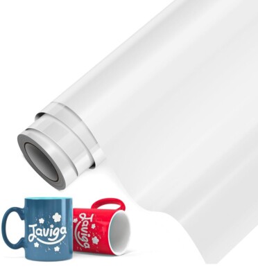 JAVIGA Permanent Vinyl Rollen, 12 x 30 Fuß glänzend selbstklebendes Vinyl