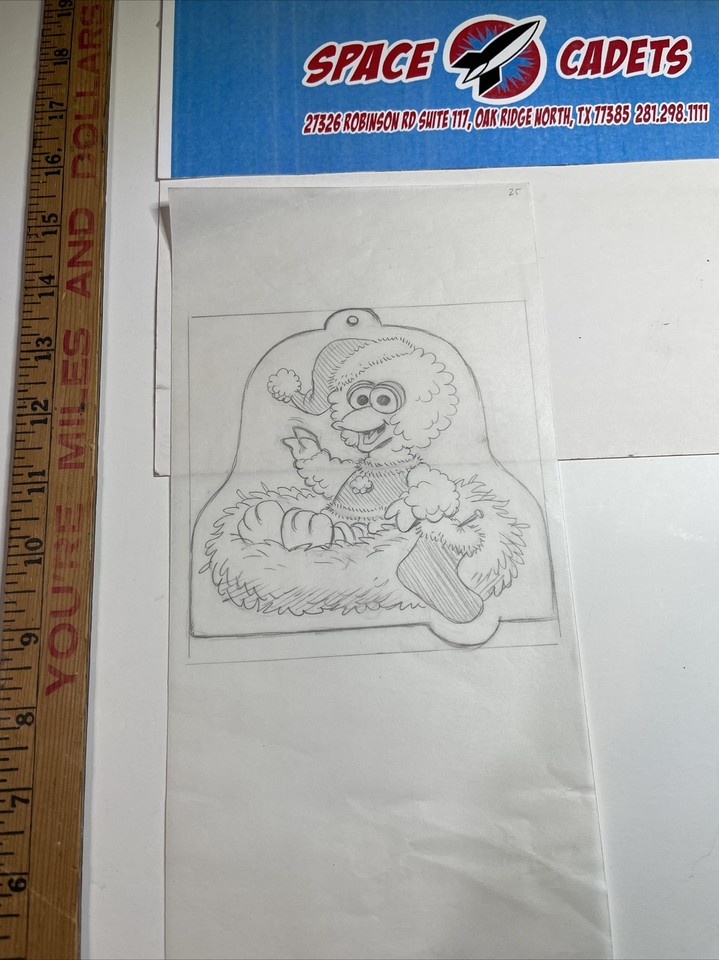 Original Comic Art Muppets Nate Butler Sesame Street Big Bird Christmas Comic Art