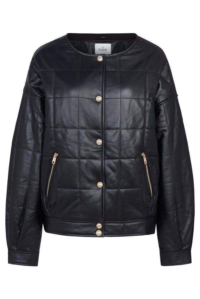 NWT DUCIE TANYA ERIN LEATHER BOMBER JACKET BLACK £695 szXL / UK14-16 SOLD OUT