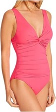 La Blanca Island Goddess Twist Front Underwire Mio One Piece Swimsuit Ginger 16
