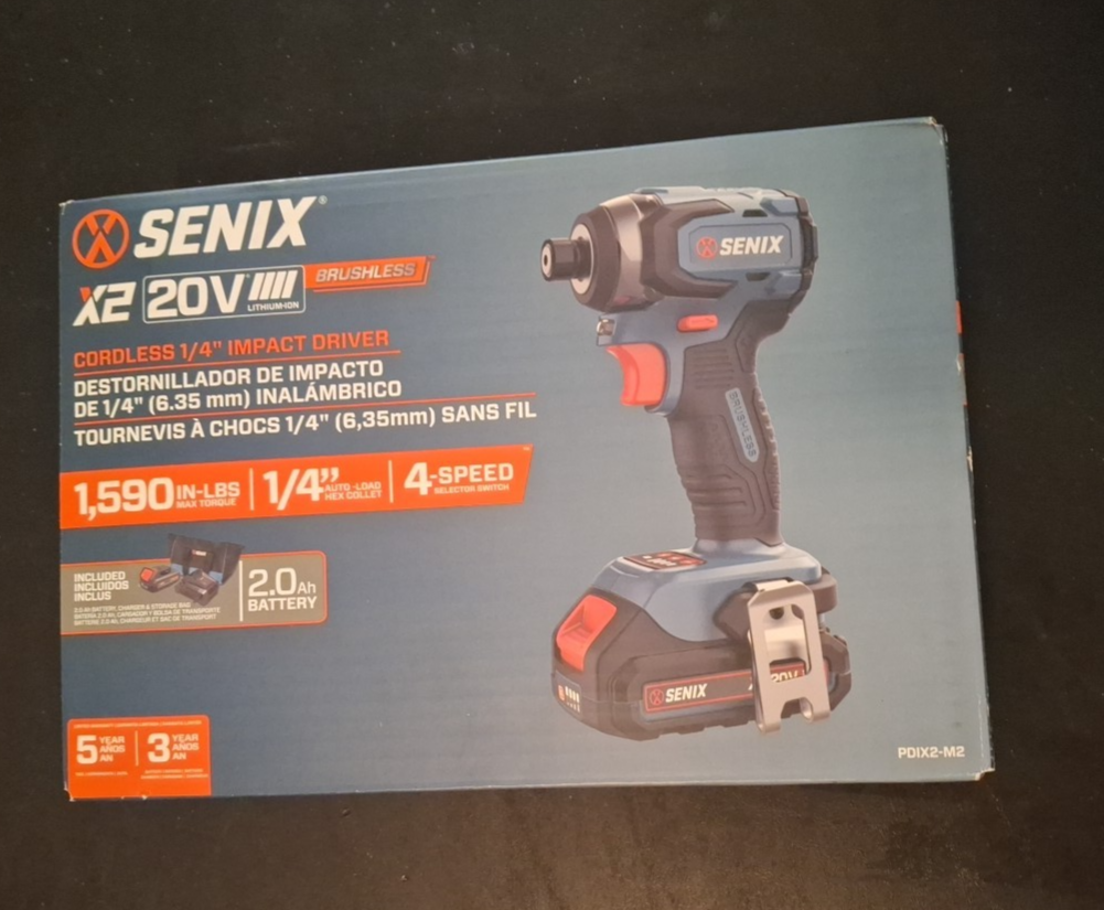 SENIX X2 20 Volt Max* 1/4-Inch Cordless Impact Driver, -919