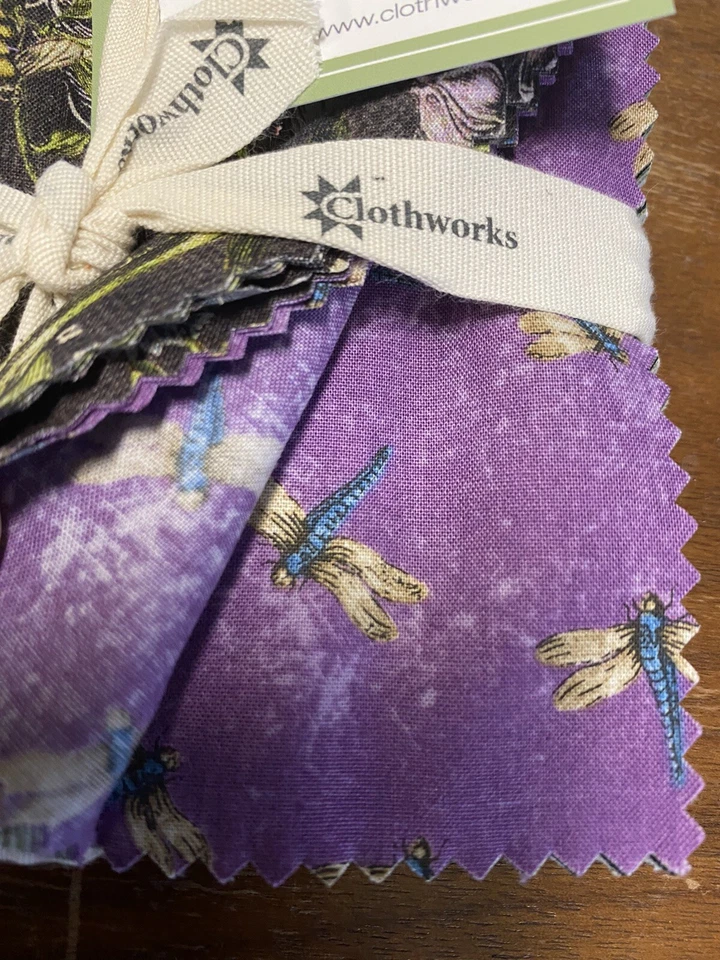 HTF Botanical Journal Fabric 5" Charms 40 Pcs Iron Orchid SQ 0326 Clothworks - Image 3 of 4