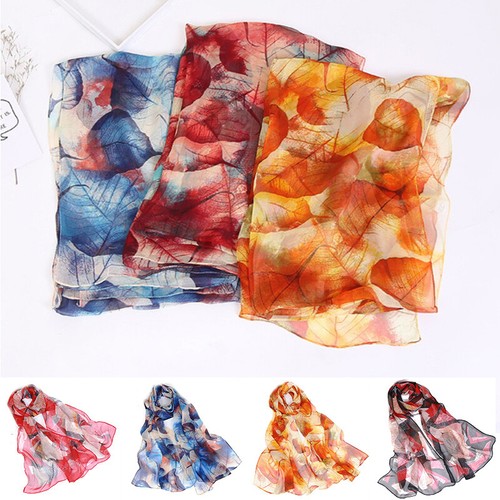 Women Long Soft Chiffon Scarf Print Sheer Wrap Shawl Large Stole Neck Scarves*US - Picture 2 of 28