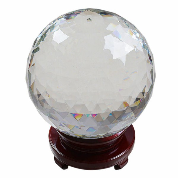 LONGWIN 200mm Big Clear Quartz Crystal Ball Sphere Photo Props Stand