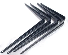 4 SHELF BRACKETS BLACK 8X10" NEW