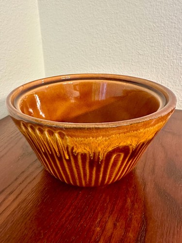 Vintage 2006 CA Pottery USA Serving Dish Set Brown Orange 5 Piece Set - Picture 2 of 4