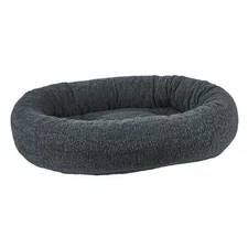 Bowsers Pet FAUX SHEEPSKIN GREY Donut Bolstered Nesting Dog Bed — Sizes S-XXL