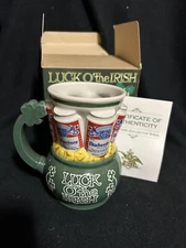 New 1993 Anheuser Busch Budweiser Luck O' The Irish St. Patrick's Day Stein Mug